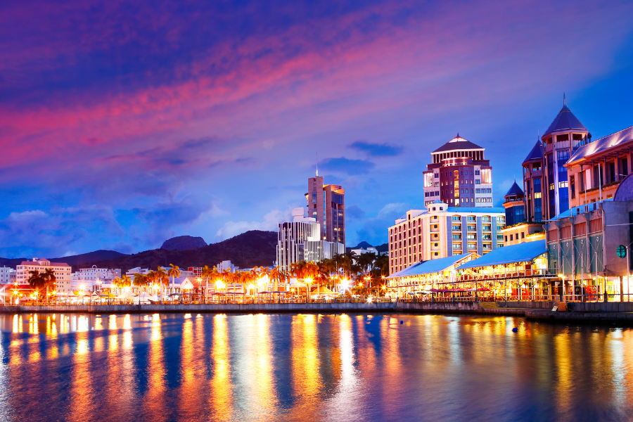 Night view of Mauritius