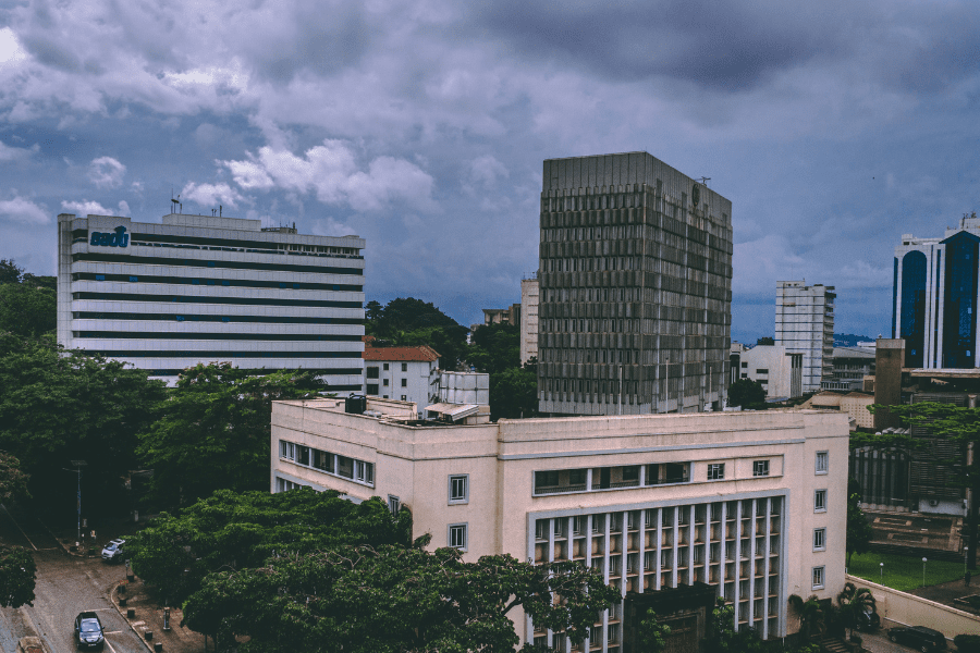 Aerial view of Bank of Uganda