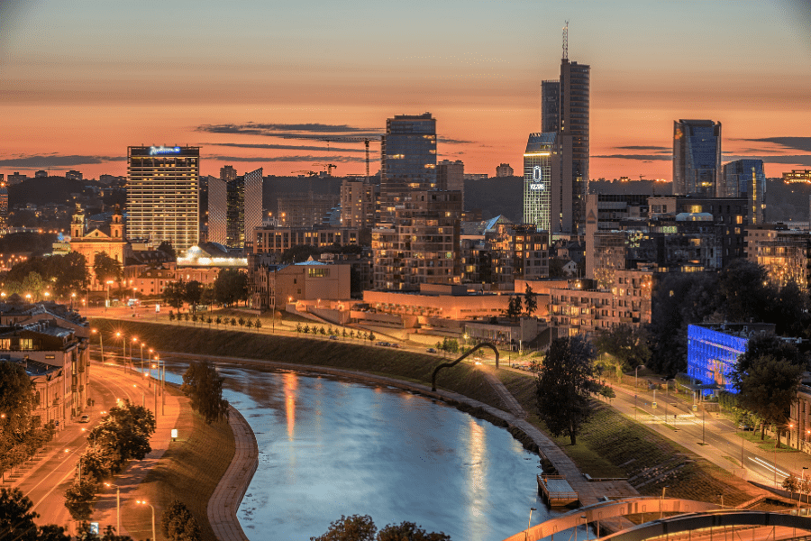 Aerial view of Vilnius, capital city of Lithuania